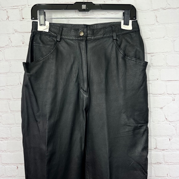 VINTAGE 80s |•NEWPORT NEWS•| The Best of Europe Leather Pants Vtg Size 12 - Picture 2 of 12